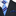 Premium Light Blue with Dark Blue, White Stripe Necktie and Accenting Blue Floral Square
