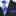 Premium Light Blue with Dark Blue, White Stripe Necktie and Square