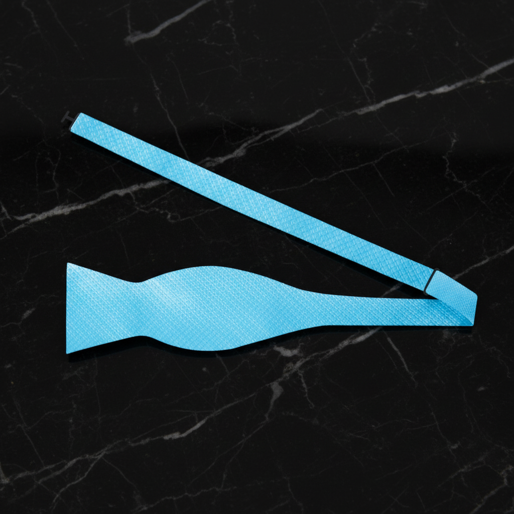 Self tie: A Solid Mint With Small Check Texture Pattern Self Tie Bow Tie 