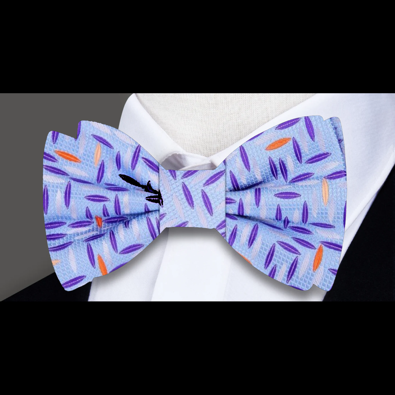 Light Blue, Purple, Orange Geometric Bow Tie
