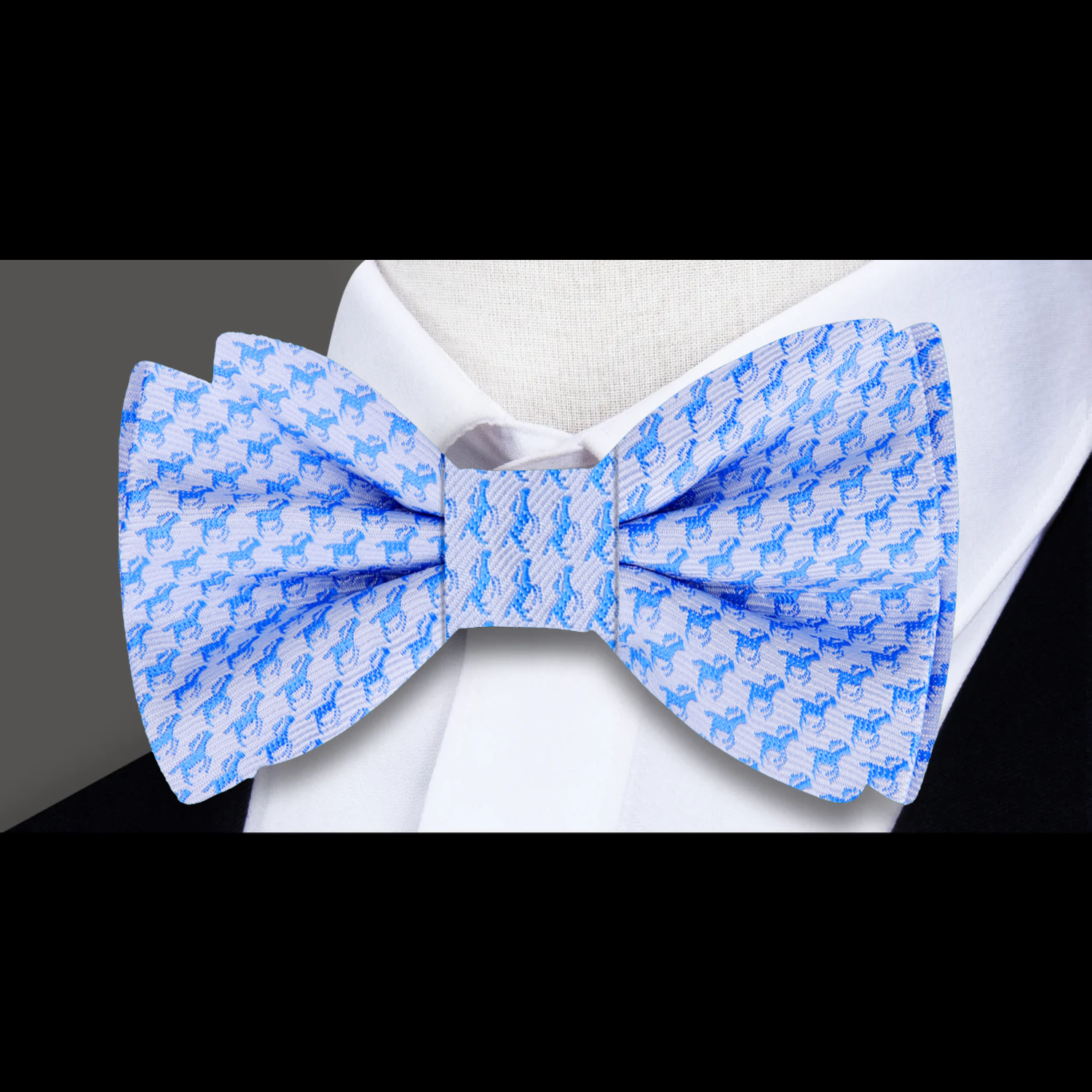 Light Blue Race Horses Bow Tie