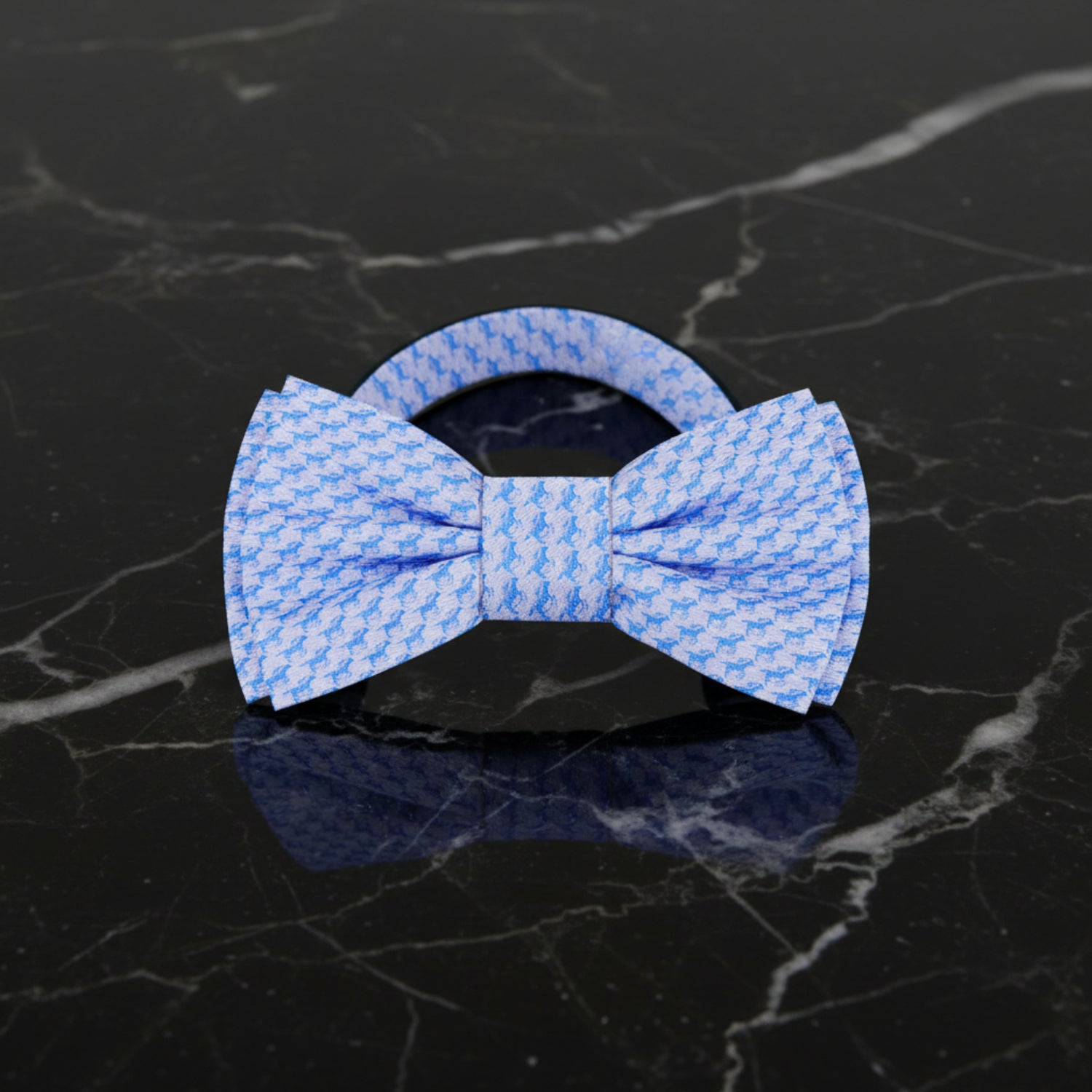 Light Blue Race Horses Bow Tie Pre Tied