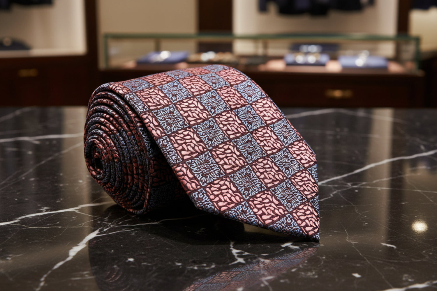 Rose Gold Geometric Necktie