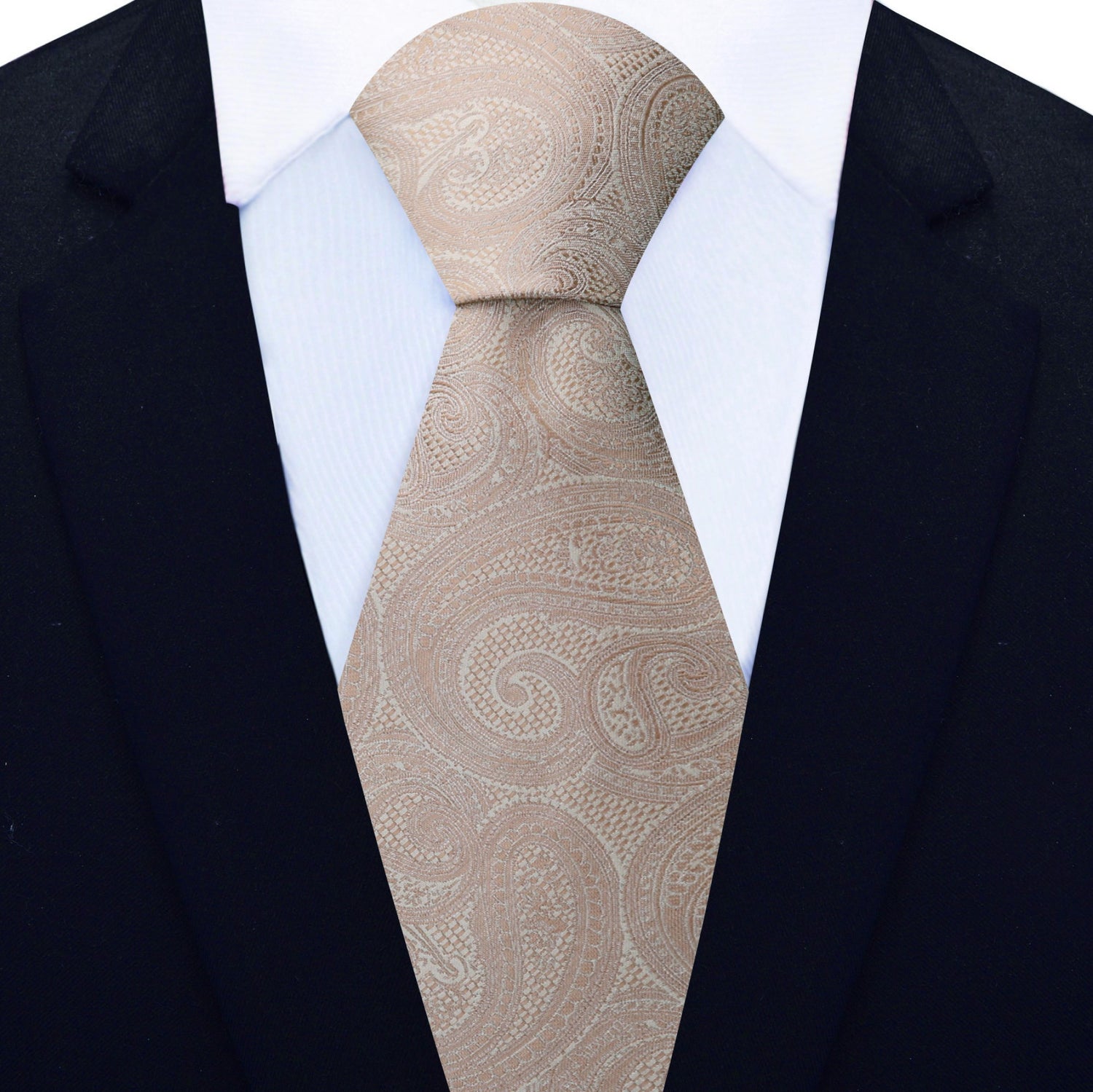 View 2: Light Brown Paisley Necktie