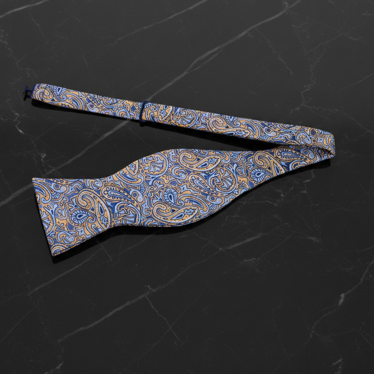 Brown, Grey, Black Paisley Bow Tie Self Tie