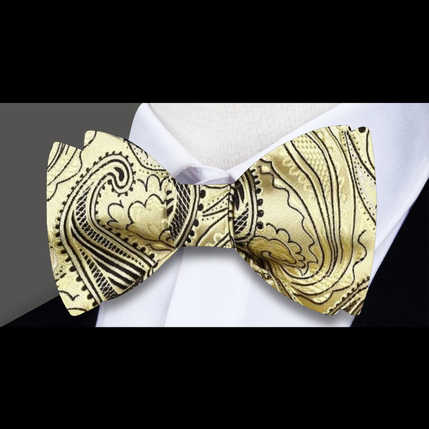 Yellow Paisley Bow Tie