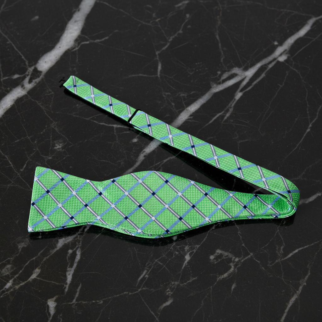 Bright Green Geometric Tie Self Tie