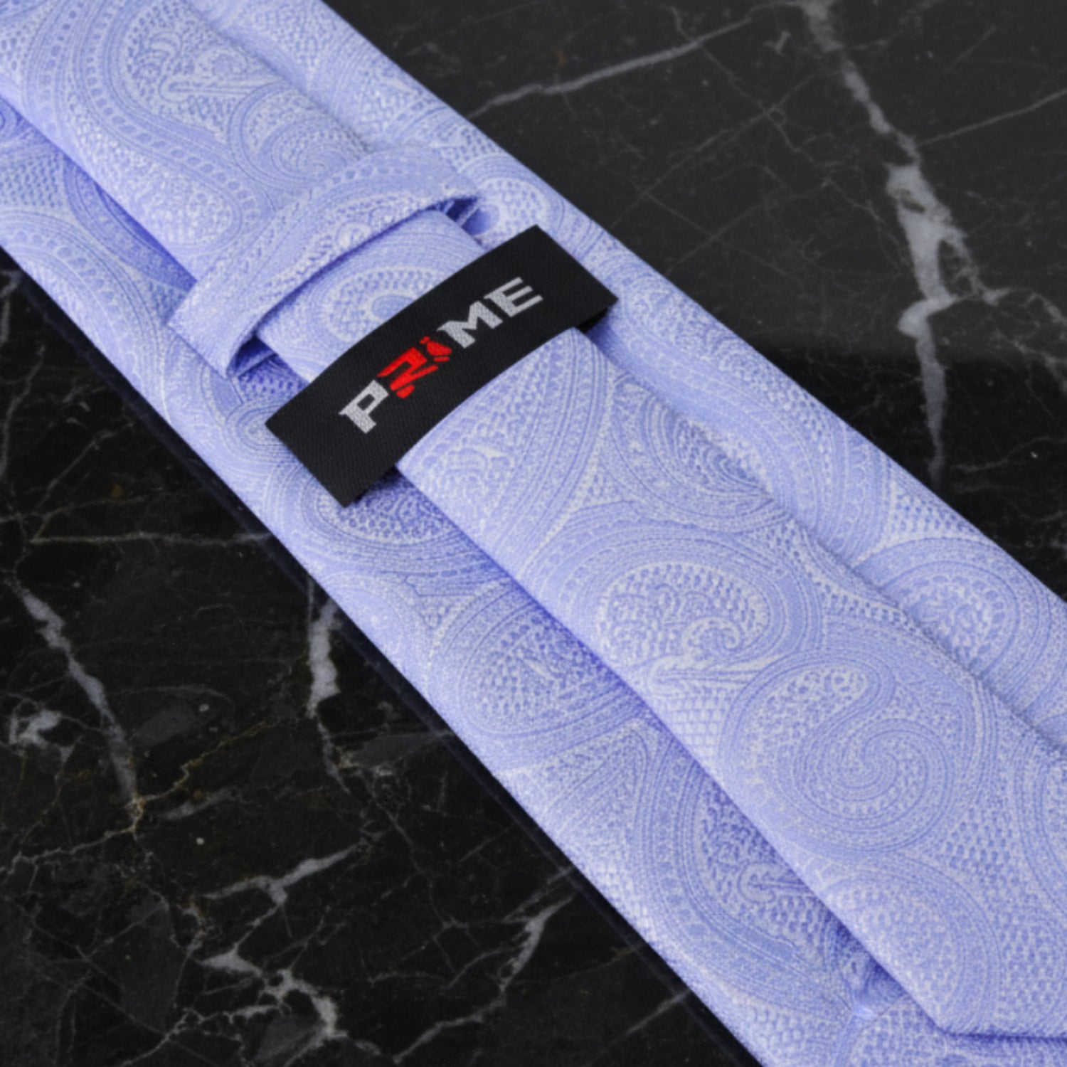 Greyish Steel Blue Paisley Necktie Keep