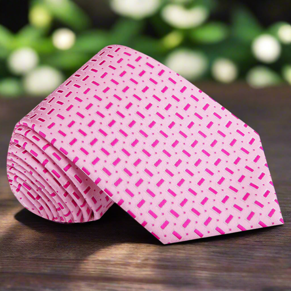 Shades of Pink Geometric Necktie 