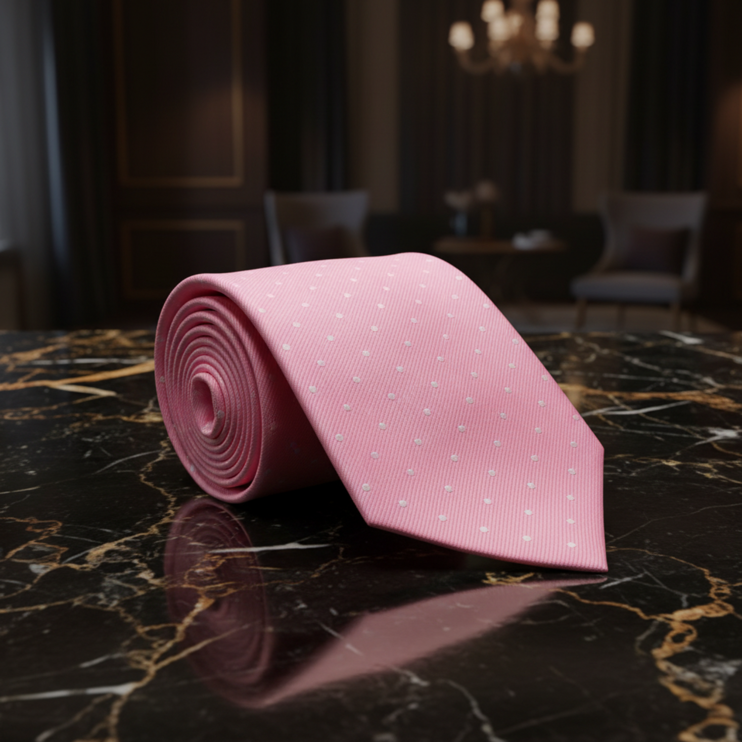 Light Pink with White Dots Tie 