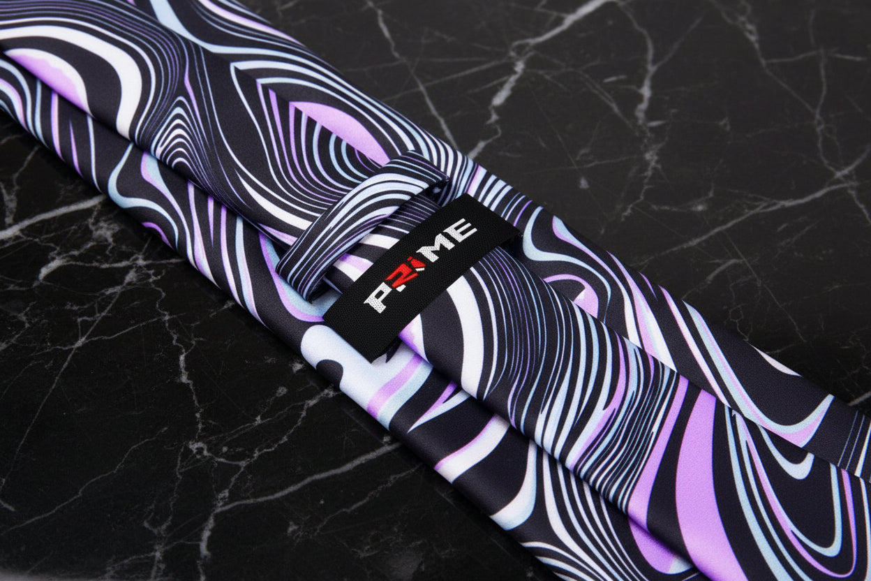 Pink, Light Blue, Black Abstract Tie Keep