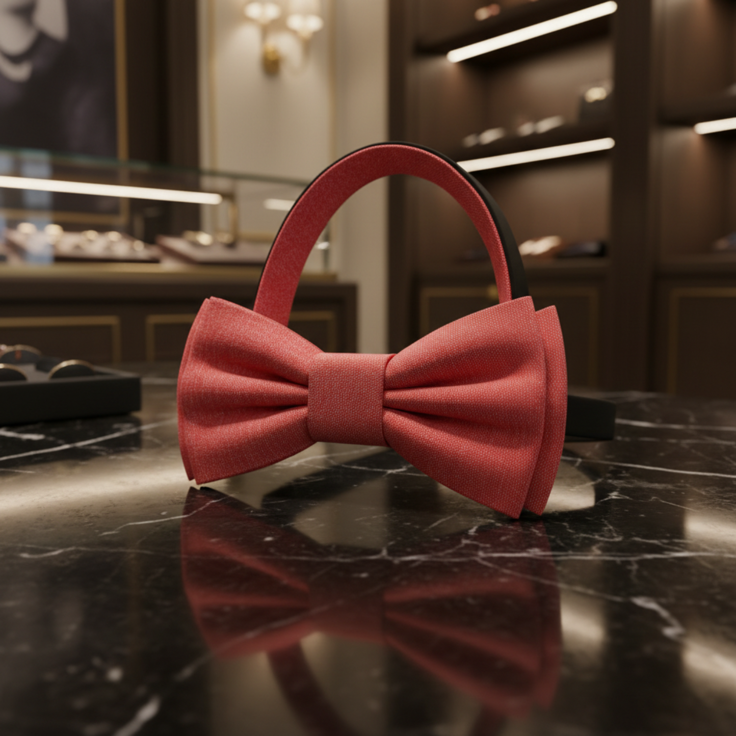 Red Linen Bow Tie Pre Tied