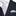 Black suit with white shirt, pink and gray patterned tie, and matching pocket square.