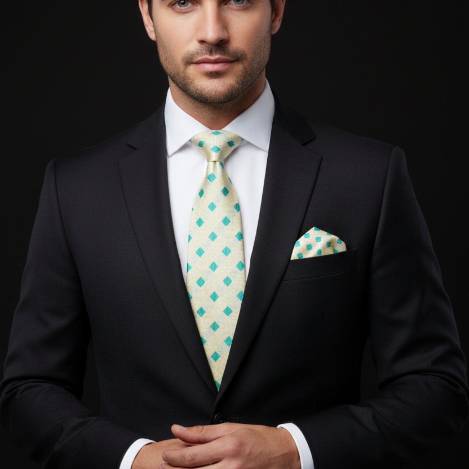 Geometric Diamond Necktie