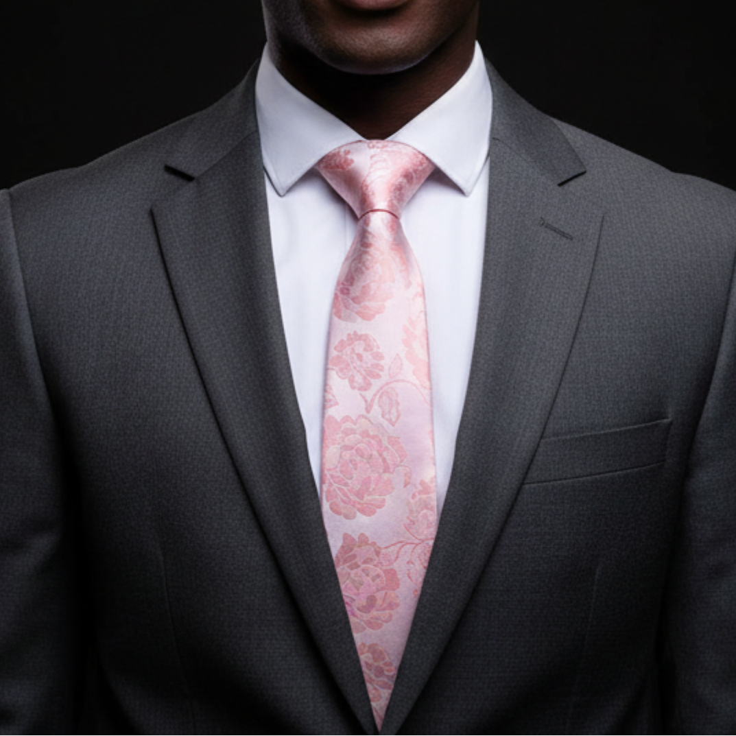 Large Floral Necktie | Sangria, Burgundy, Rosewater, Pistachio or Light Blue