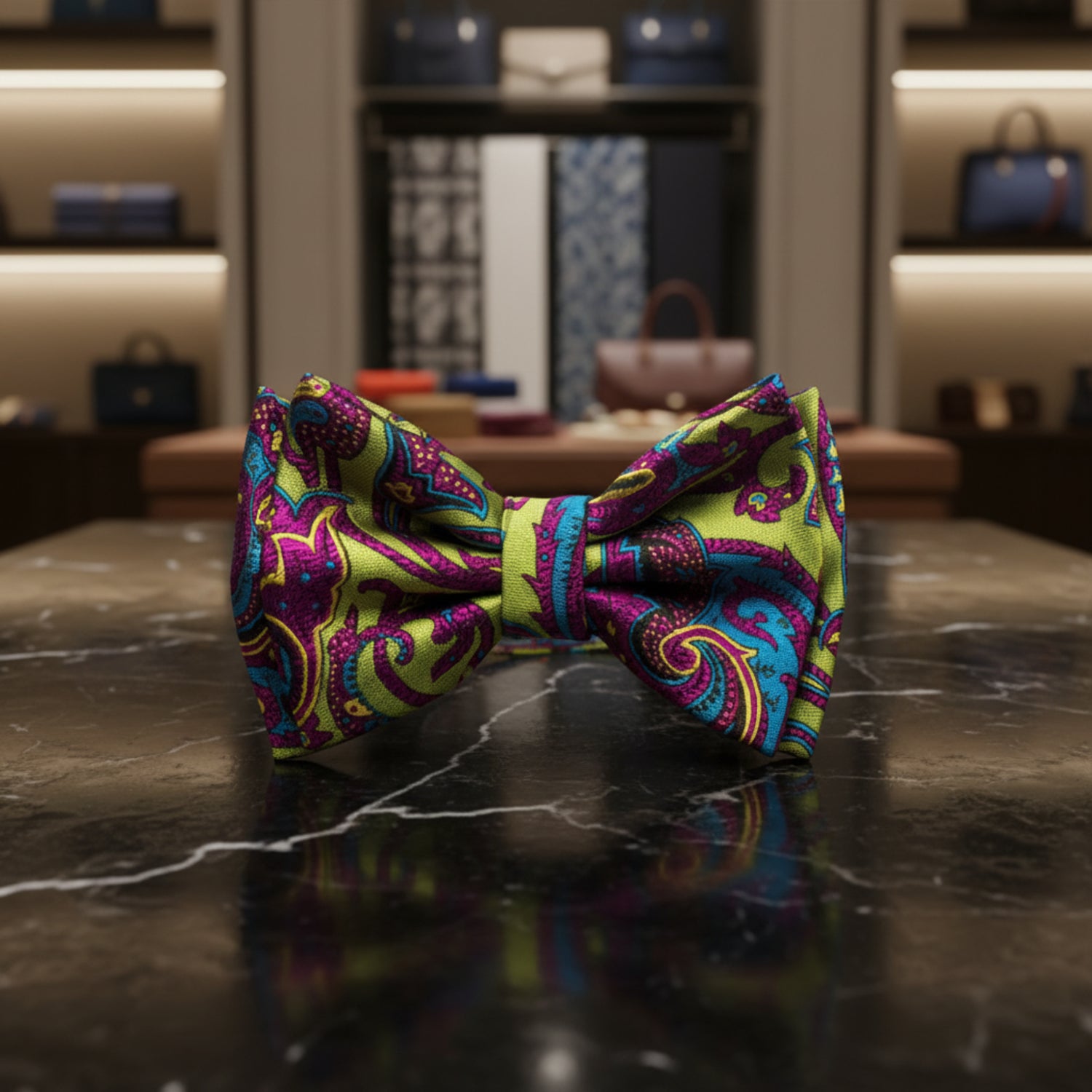 yellow green bow tie 