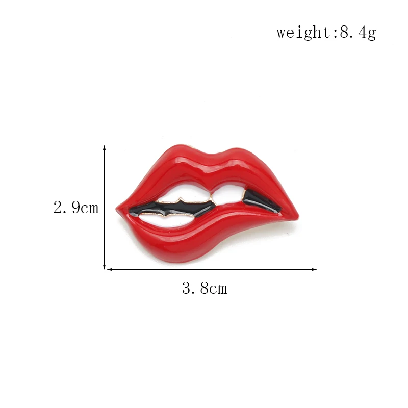 Lips Lapel Pin Dimensions
