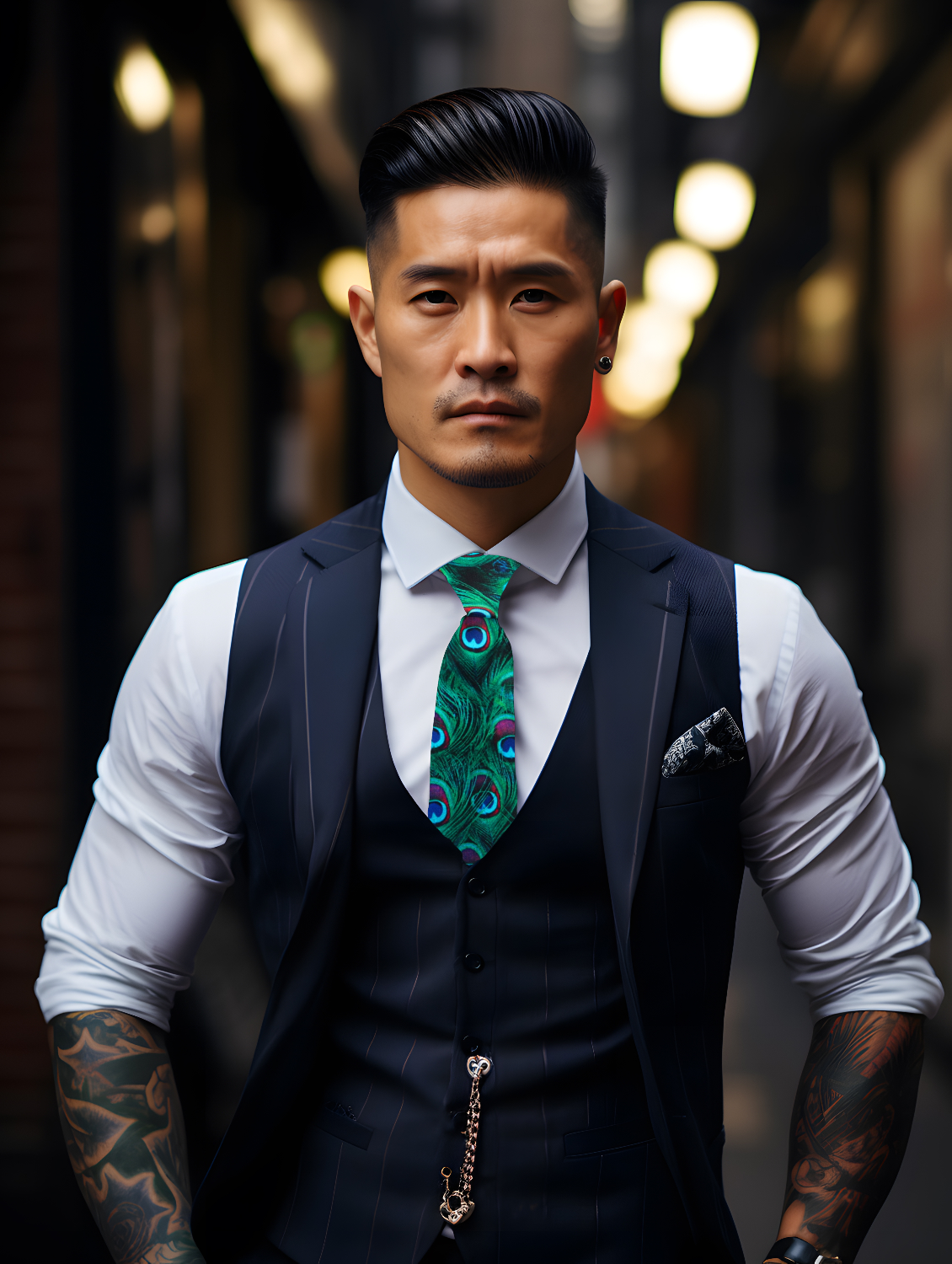 Peacock Feather Necktie | Deep Green & Blue Statement