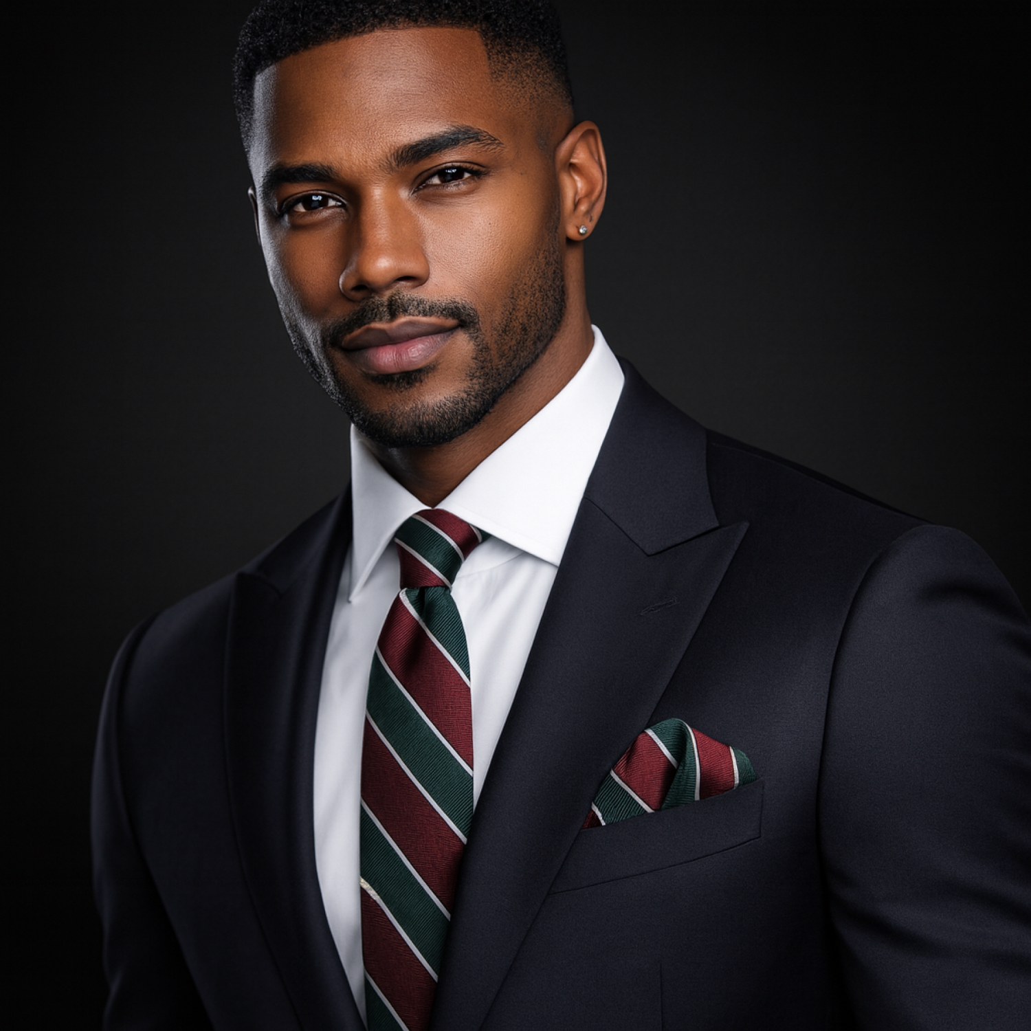 Brown Green Stripe and Square on man wearing nice suit