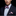 Blue, Pink Stripe Bow Tie and Square on Man