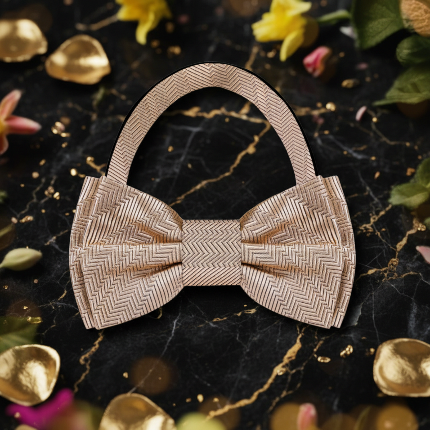 A Wheat Solid Pattern Pre Tied Bow Tie