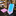 Abstract Chevron Necktie in Blue with Pink or Orange Accents