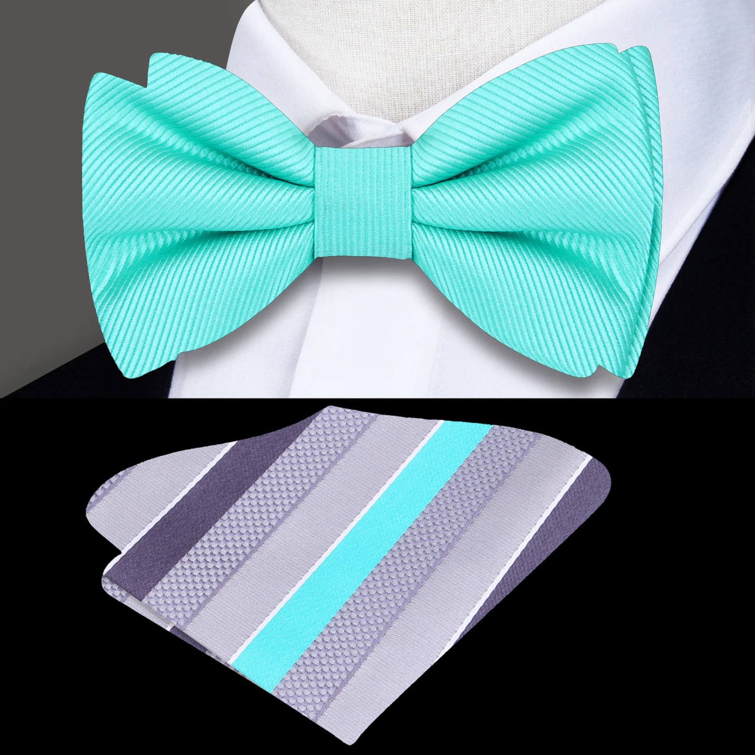 Mint Bow Tie and Accenting Square