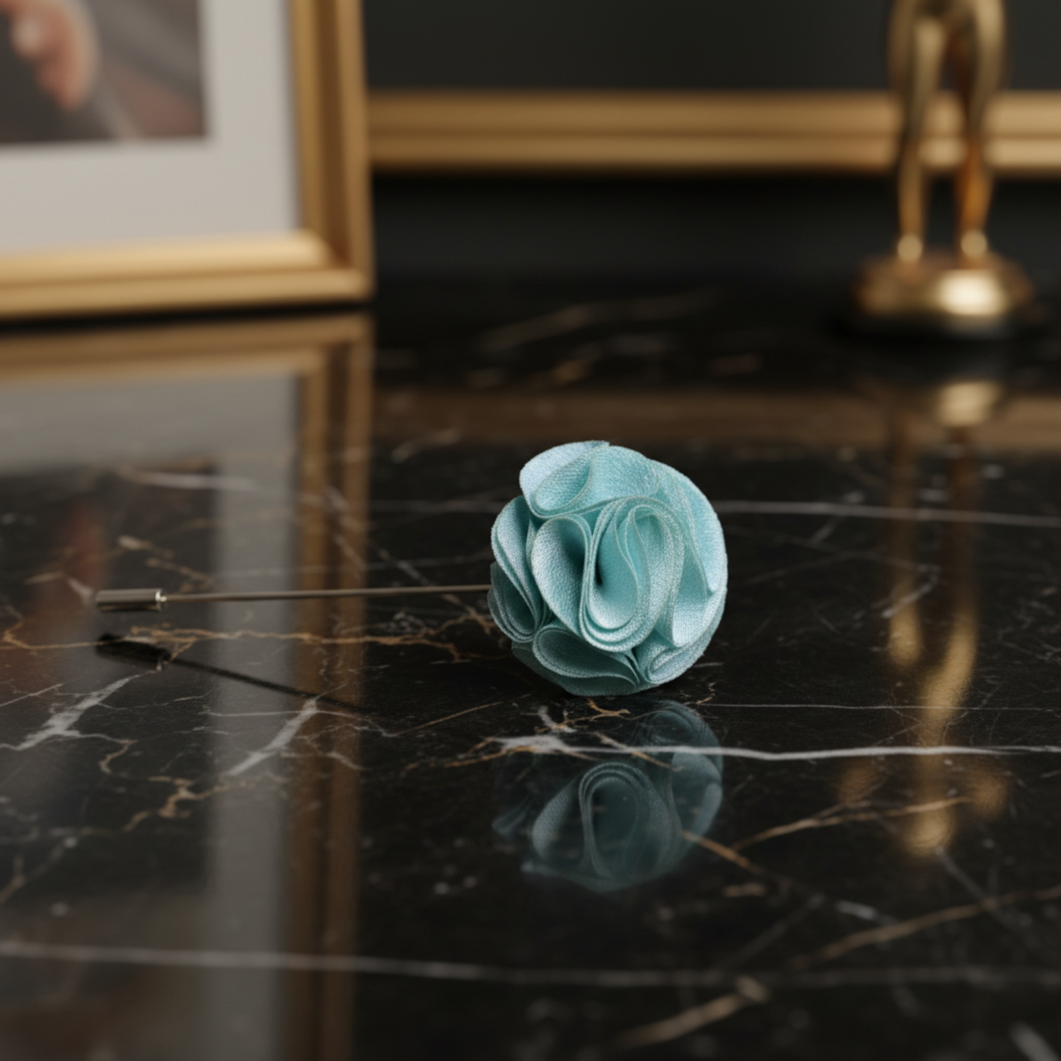 Mint Flower Lapel In