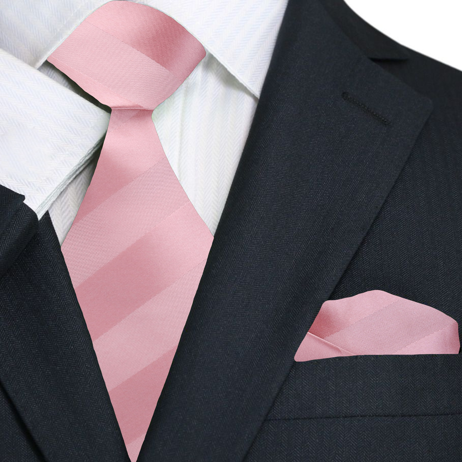Main: Mauve Block Stripe Tie and Square