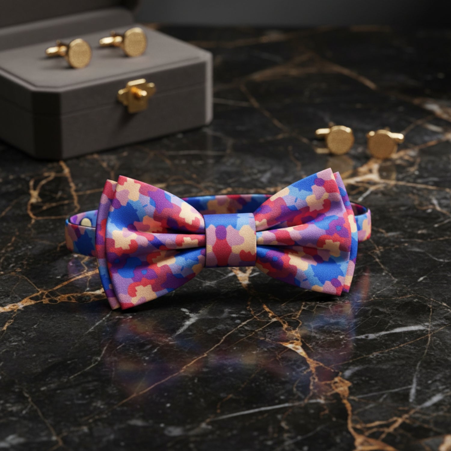 Pre Tie Multi Color Abstract Bow Tie