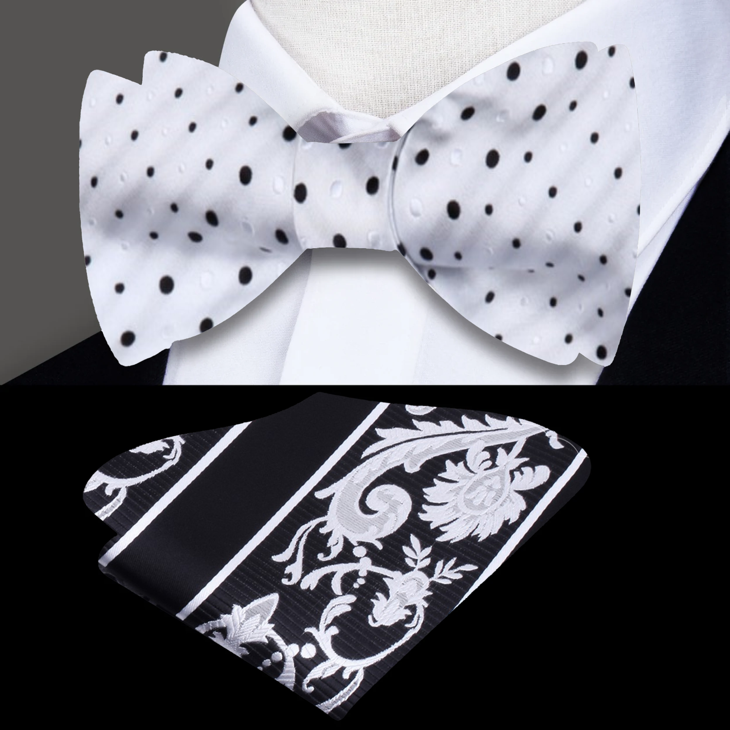 NYC Polka Bow Tie and Accenting Square