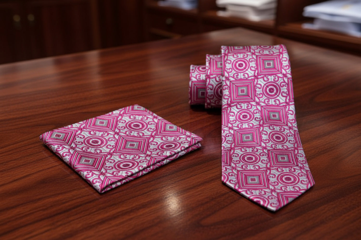 New Rome Geometric Necktie and Matching Square View 2