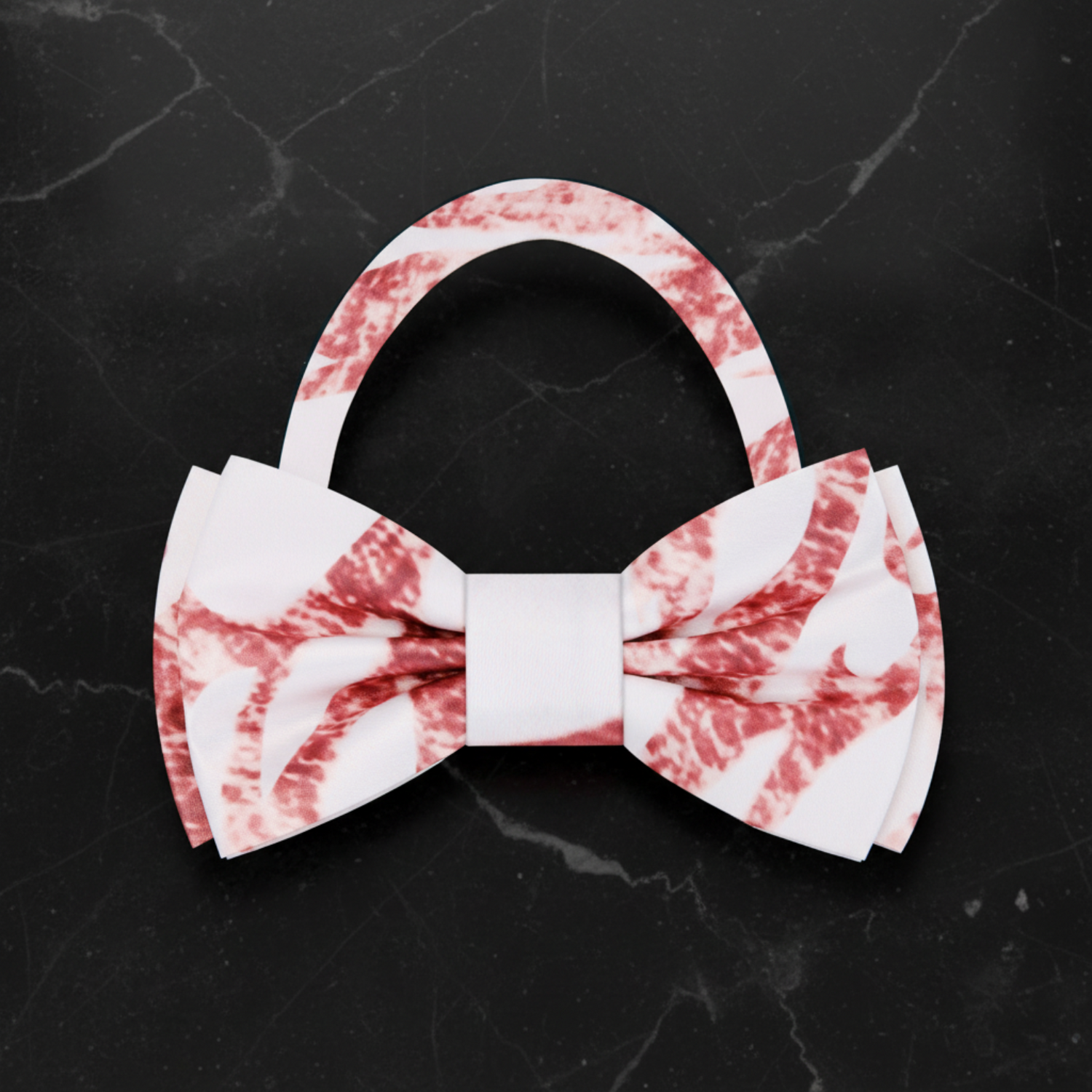Rose Gold and White Marble Bow Tie Pre Tied
