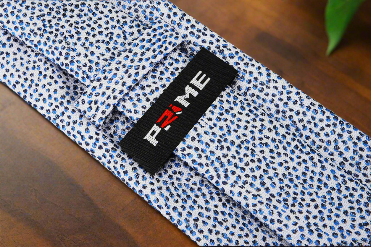 Off-white with Black and Blue Pebbles Necktie Keep