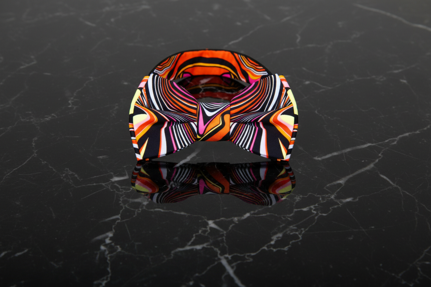 Orange, Red, Pink Abstract Bow Tie Pre Tied