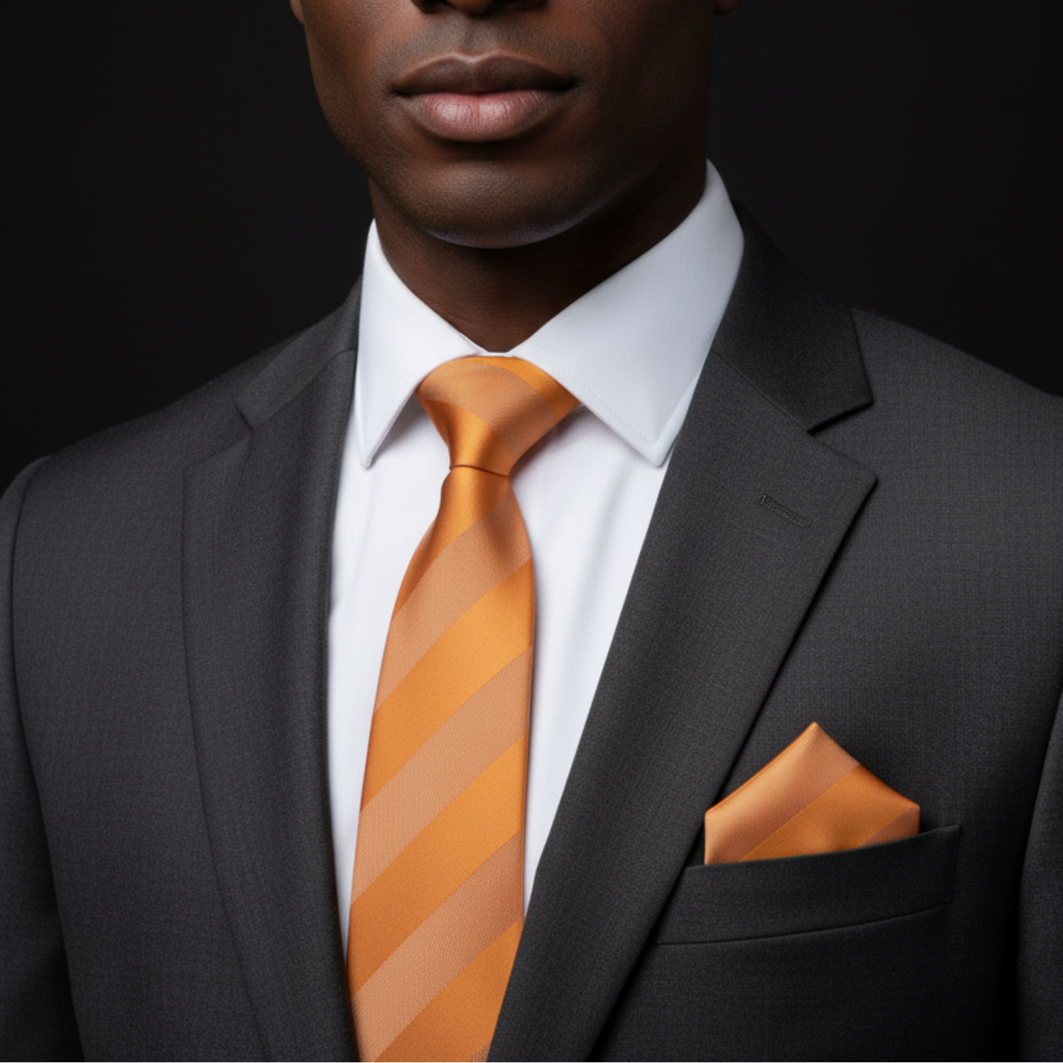 Rich Orange Block Stripe Necktie