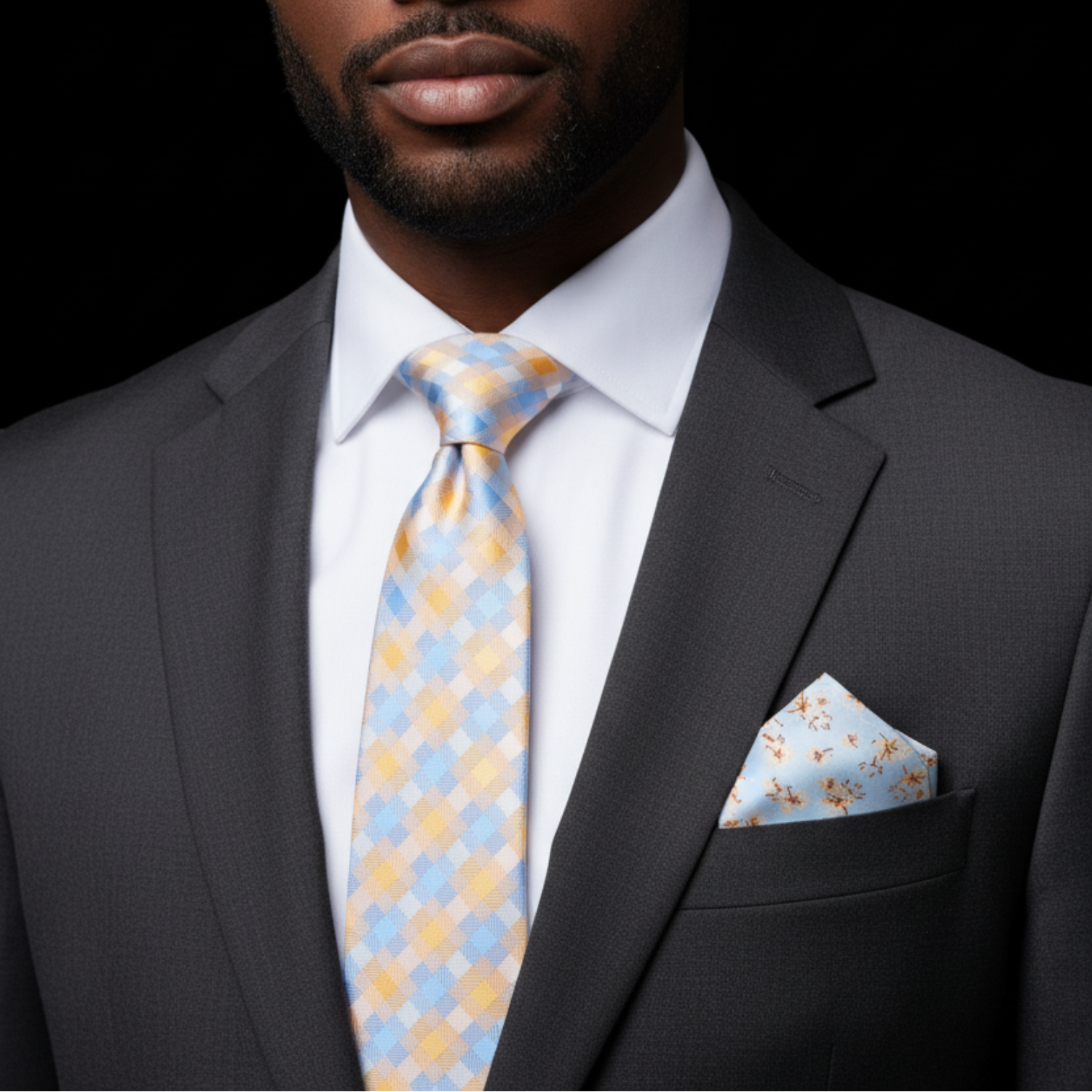 Blue & Yellow Check Necktie