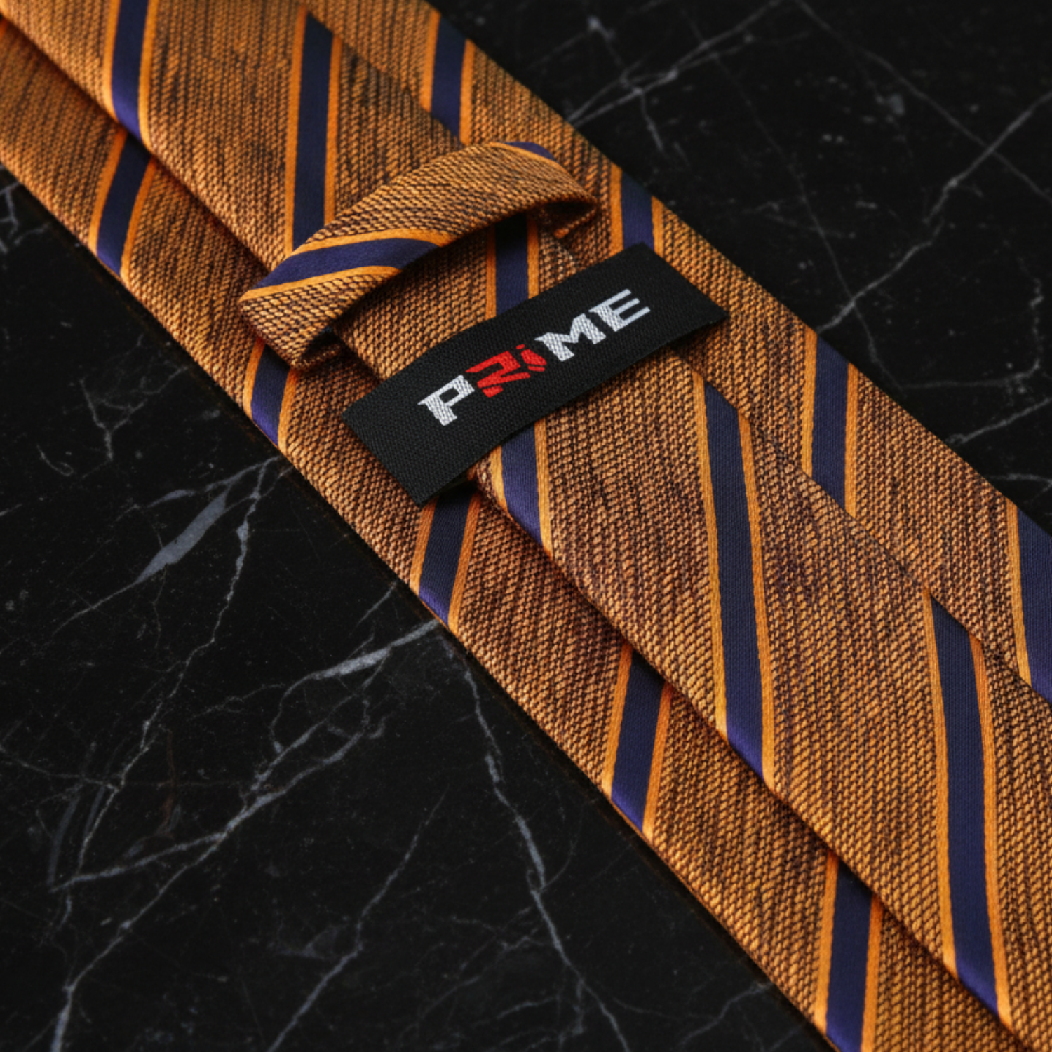 Orange, Brown, Blue Stripe Necktie Keep