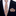 Orange and grey plaid thin tie and matching pocket square on a black suit jacket.