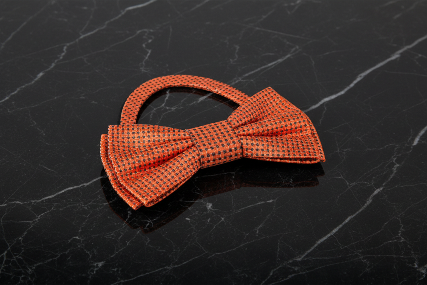 Orange and Brown Geometric Pre Tied Bow Tie