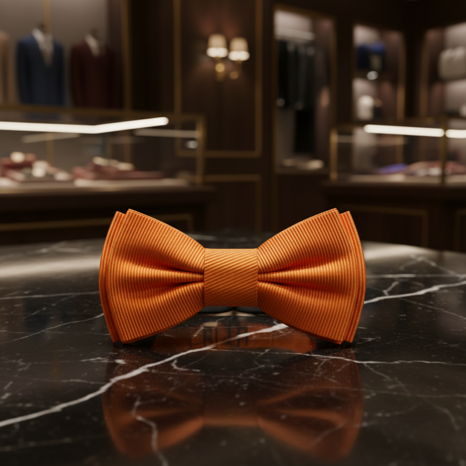 Orange Bow Tie Pre Tied