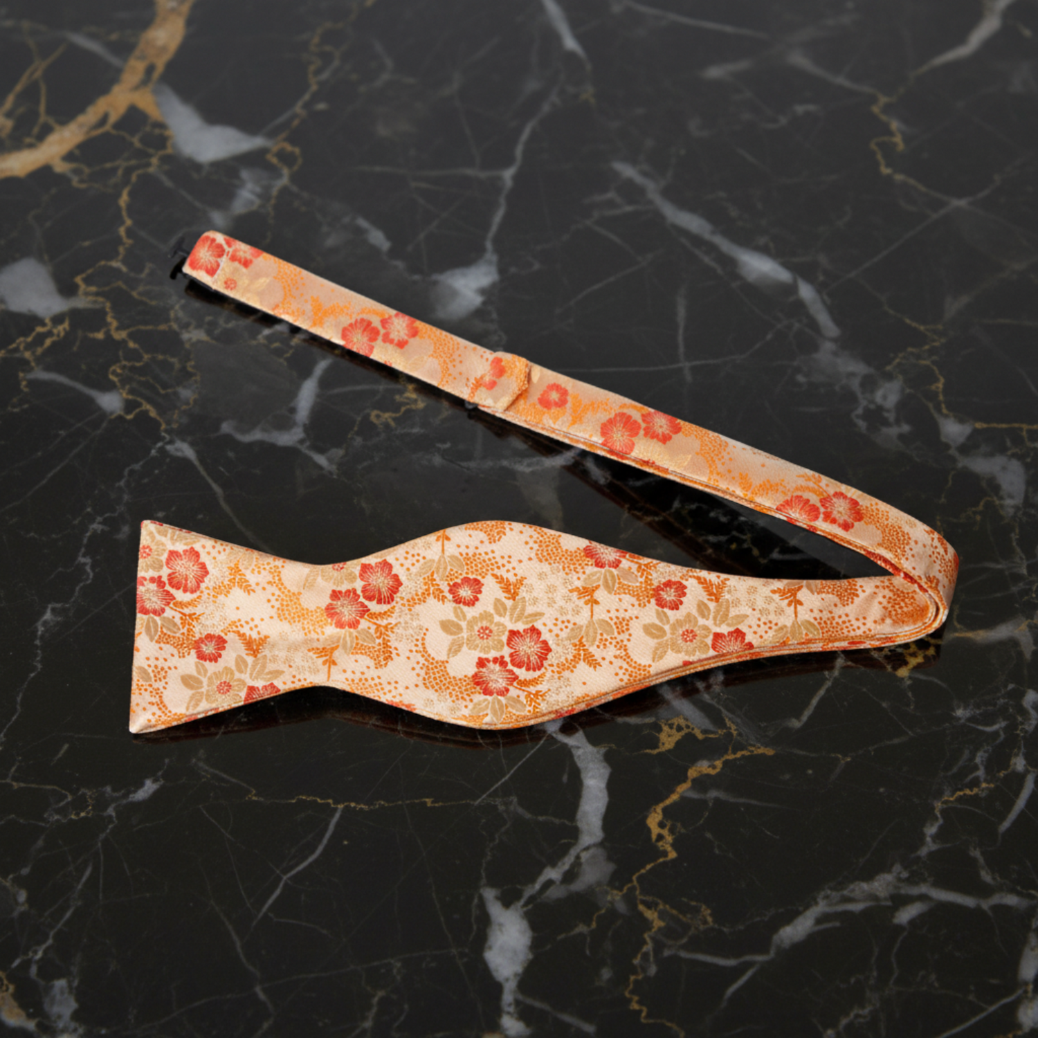 Orange Floral Bow Tie