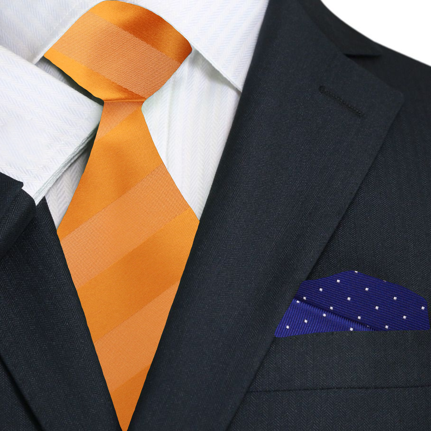 Rich Orange Block Stripe Necktie
