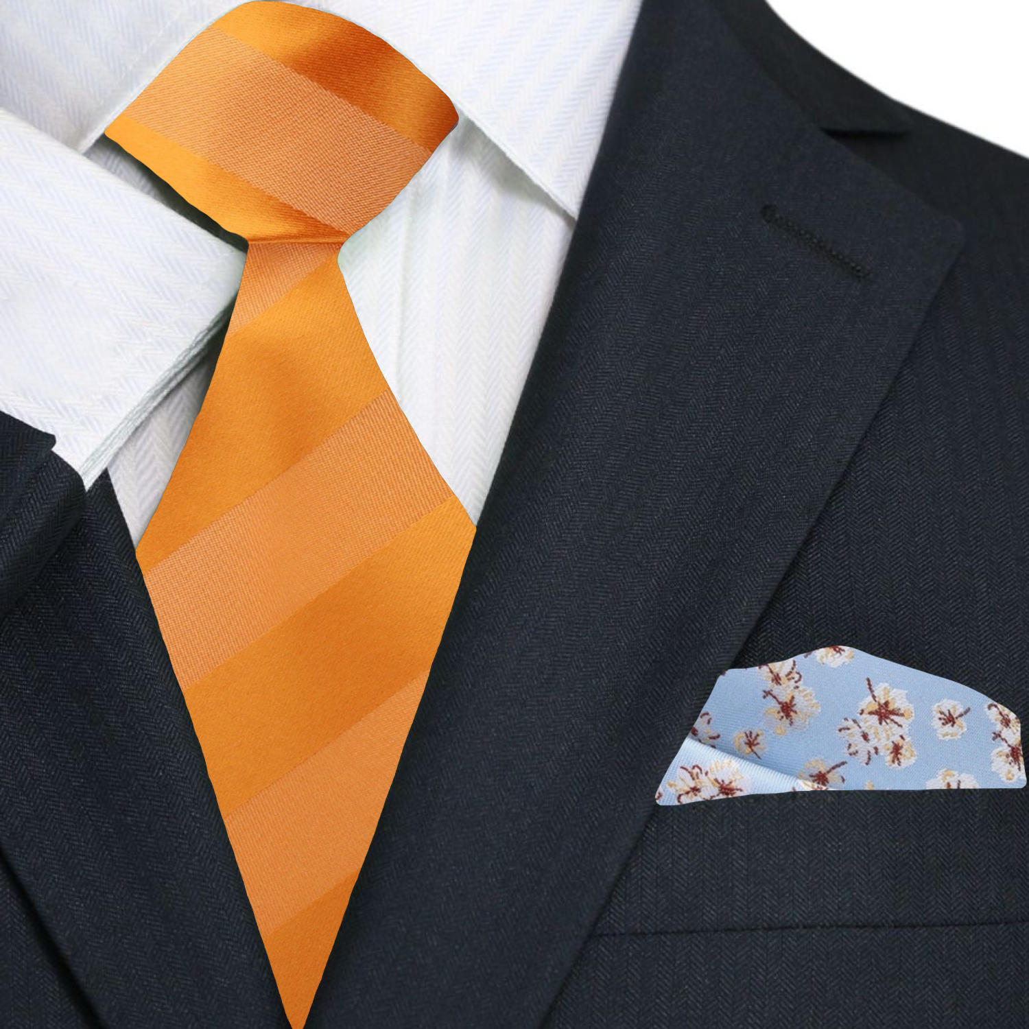 Rich Orange Block Stripe Necktie