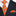 An Orange, Black, White Stripe Pattern Necktie, Pocket Square