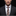 Grey and orange check tie on man