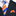 Premium A Orange, Blue, White Stripe Pattern Necktie, Matching Pocket Square