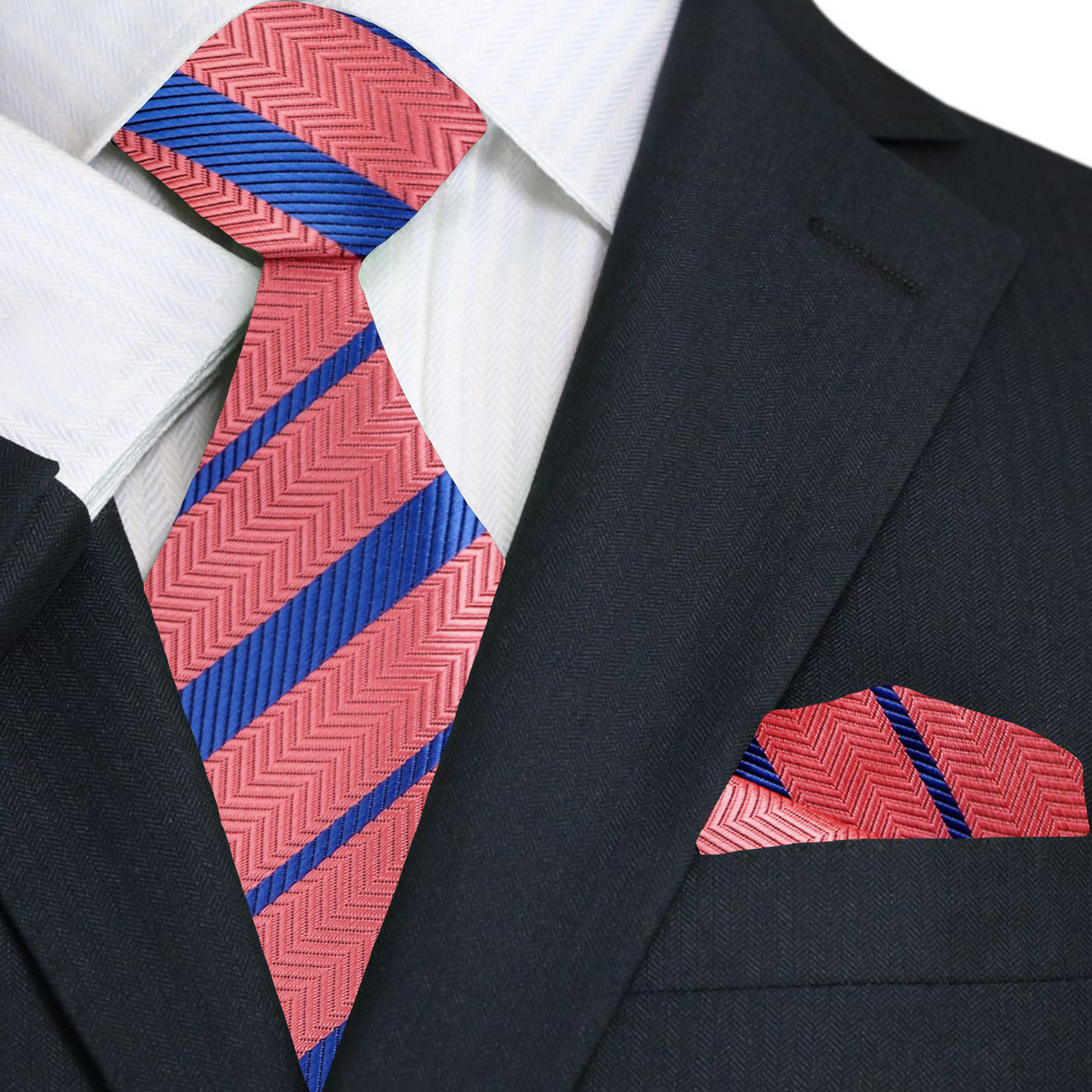 Soft Peach & Blue Striped Necktie | Clean Contrast, Modern Color