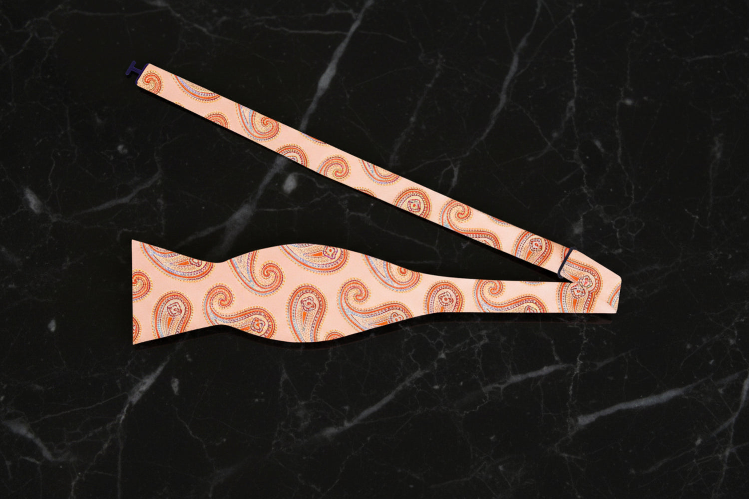 Apricot Paisley Bow Tie Self Tie