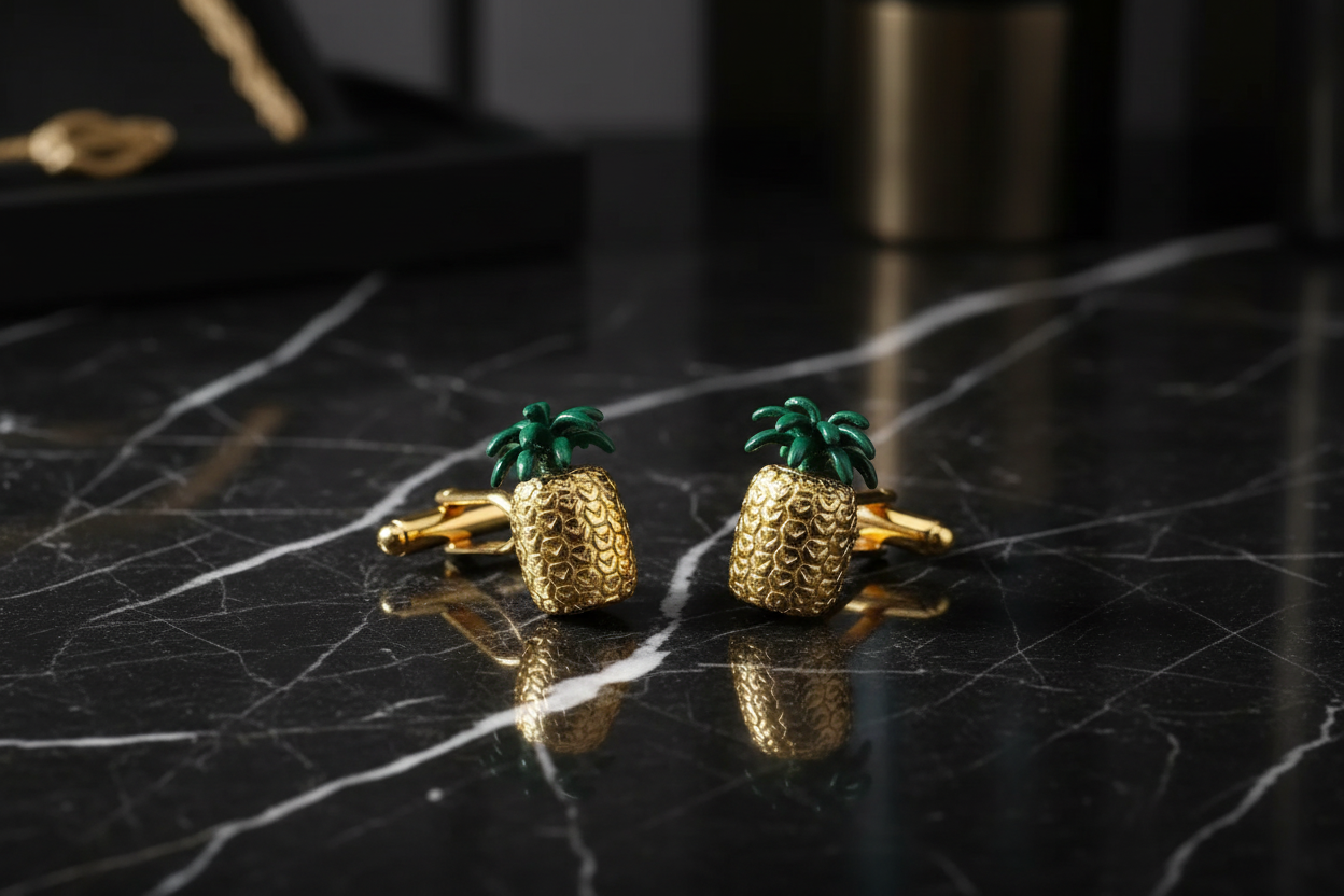 Pineapple Cufflinks Wow!